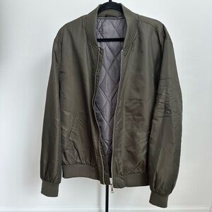 Men's River Island Green Bomber Jacket - XL